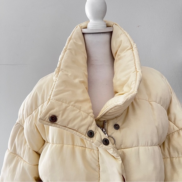 OOFwear Coat Women Size 48 L/XL Cream Puffer Zip Front Insulated Oversized - Picture 3 of 14